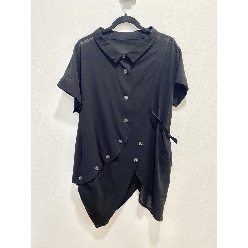 Sensounico Jiu Made In Japan Womens M Avant Garde Tunic Top Black Lagenlook